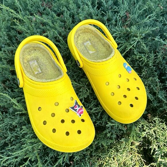 Crocs‎ Classic Lined Clogs Unisex Size M6 W8 Yellow Sandals - Picture 4 of 15